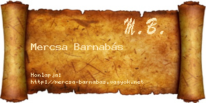 Mercsa Barnabás névjegykártya